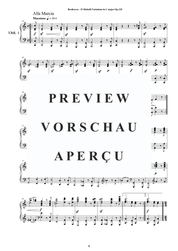 Produktgalerie: Seite 5 von 11 Six Variations in F major Op.34 for Piano, , Klavier Solo