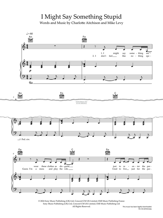 gallery: I Might Say Something Stupid, Charli XCX, Gesang, Gitarre, Klavier