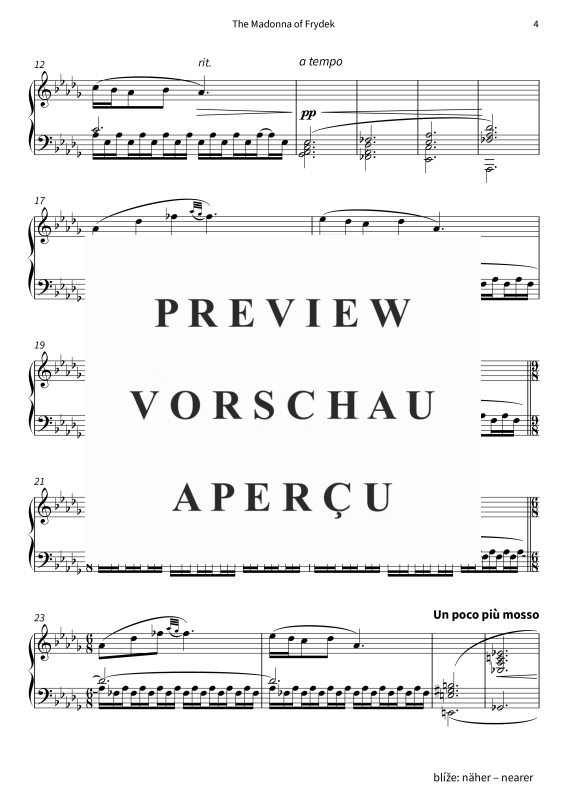 Produktgalerie: Seite 6 von 8 The Madonna of Frydek - No. 4 from On the Overgrown Path, , Klavier Solo