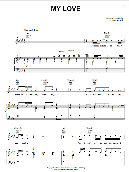 Produktgalerie: Seite 1 von 1 My Love, Lionel Richie, Gesang, Gitarre, Klavier