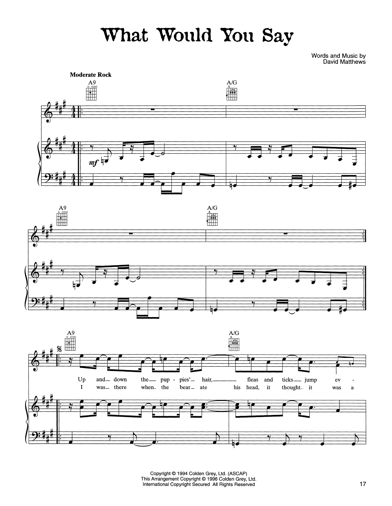 Produktgalerie: Seite 1 von 1 What Would You Say, Dave Matthews Band, Gesang, Gitarre, Klavier