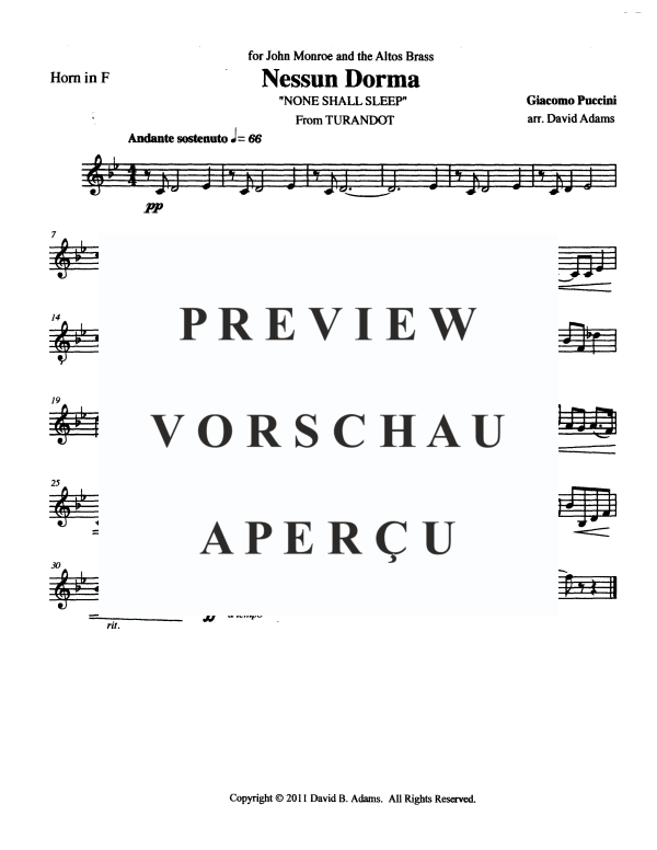 Product gallery: Page 10 of 11 Nessun Dorma, , Brass Quintet