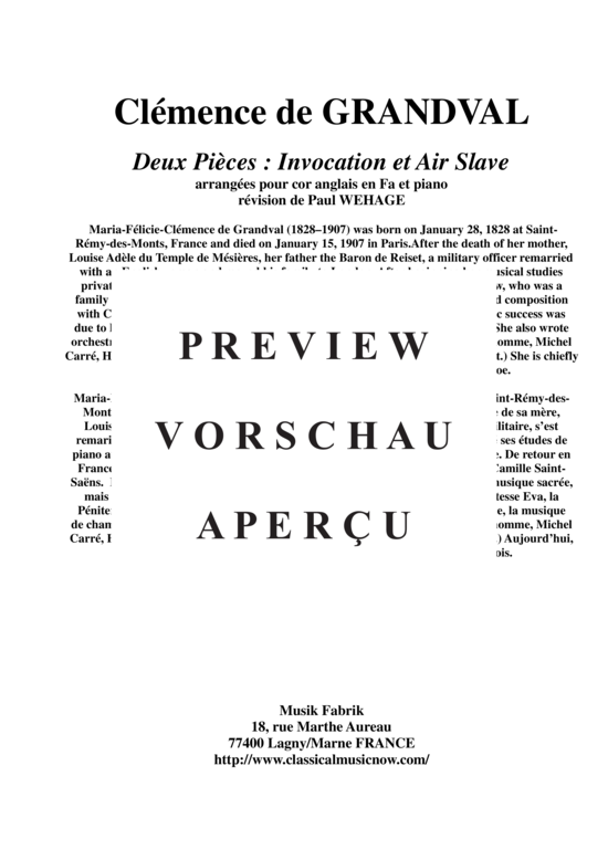 gallery: Deux Pièces : Invocation et Air Slave , , (Englischhorn + Klavier)