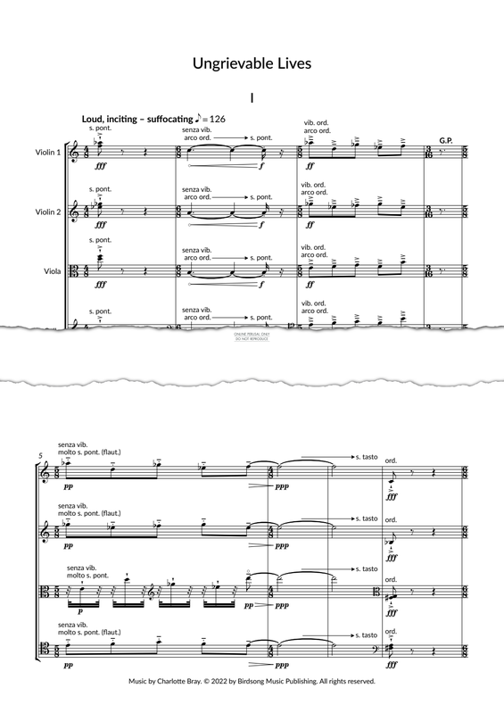 Produktgalerie: Seite 1 von 1 Ungrievable Lives, Charlotte Bray, Viola, Violine, Violoncello