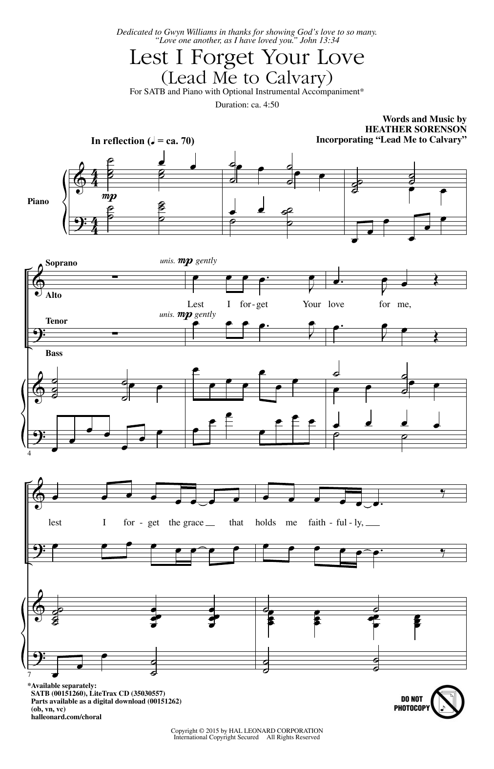 Produktbild zu: Lest I Forget Your Love (Lead Me To Calvary)