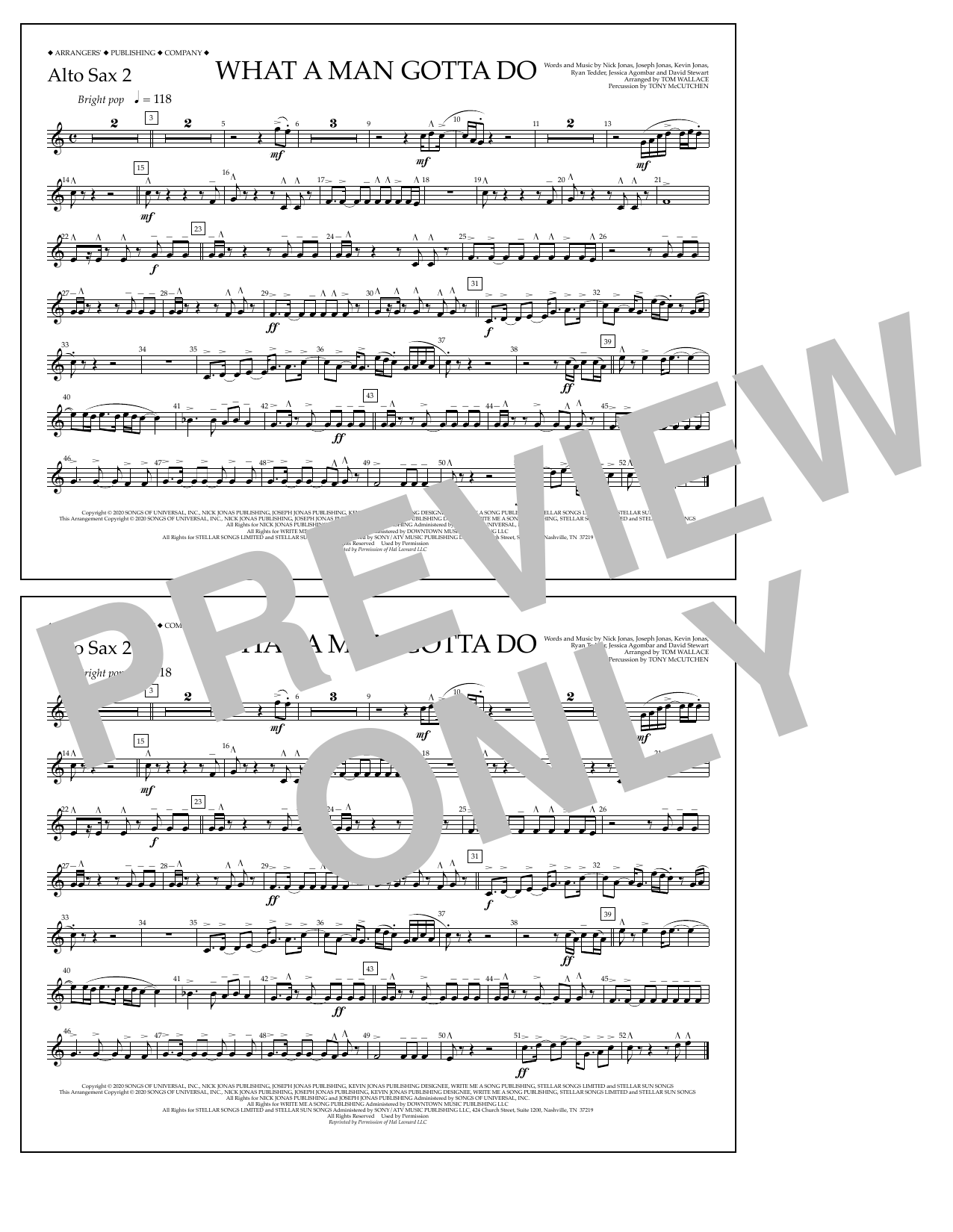 Produktbild zu: What a Man Gotta Do (arr. Tom Wallace) - Alto Sax 2