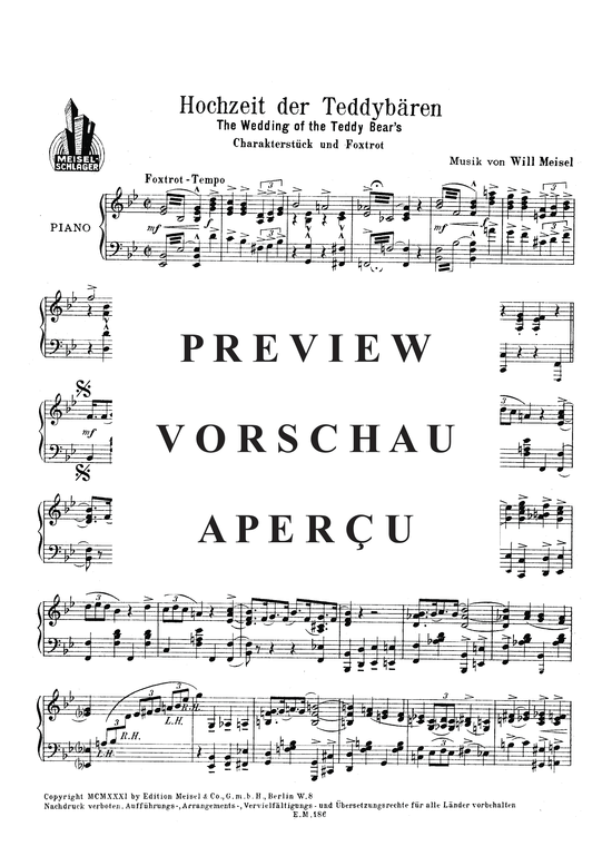 Produktgalerie: Seite 3 von 5 Hochzeit der Teddybären, , Klavier Solo
