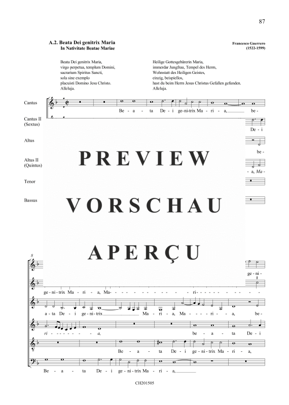 Product gallery: Page 2 of 8 Beata Die genitrix / Ora pro populo, , Mixed choir 6 voices