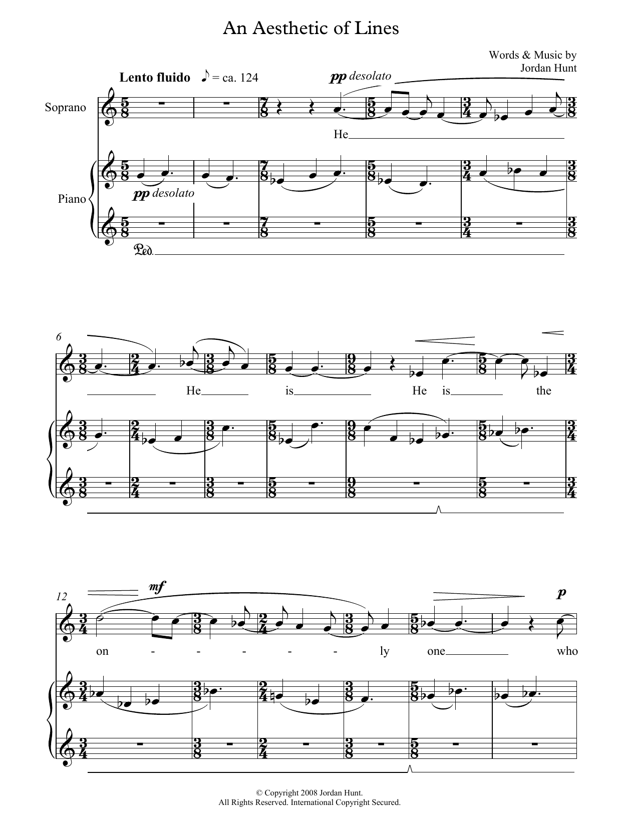 Produktbild zu: An Aesthetic of Lines (for soprano and piano)