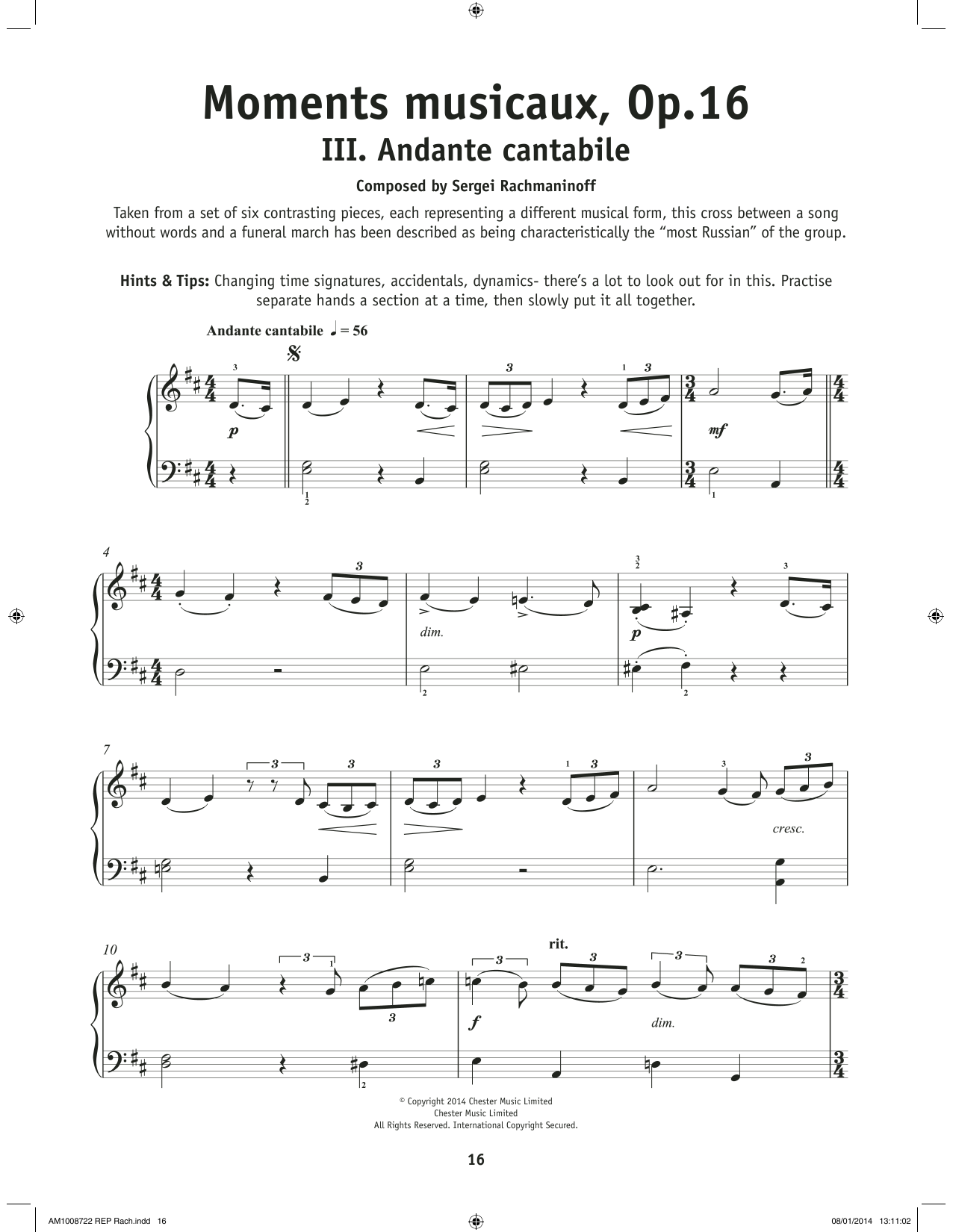 Product picture to: Moment Musical, Op. 16, No. 3