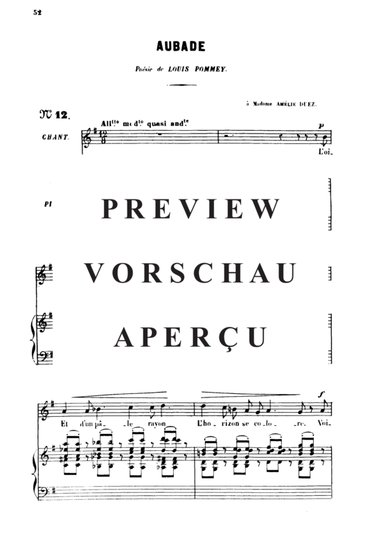 Product gallery: Page 2 of 5 Aubade Op.6 No.1, , High Voice and Piano