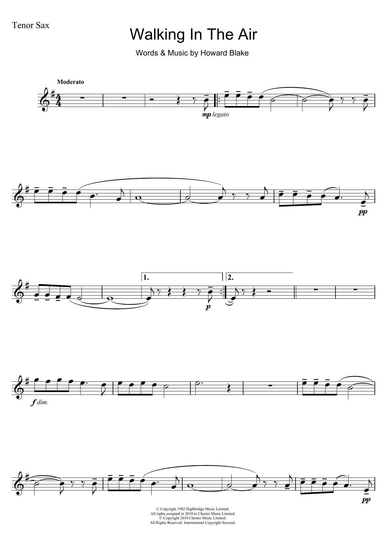 Product gallery: Page 1 of 1 Walking In The Air (theme from The Snowman), Howard Blake