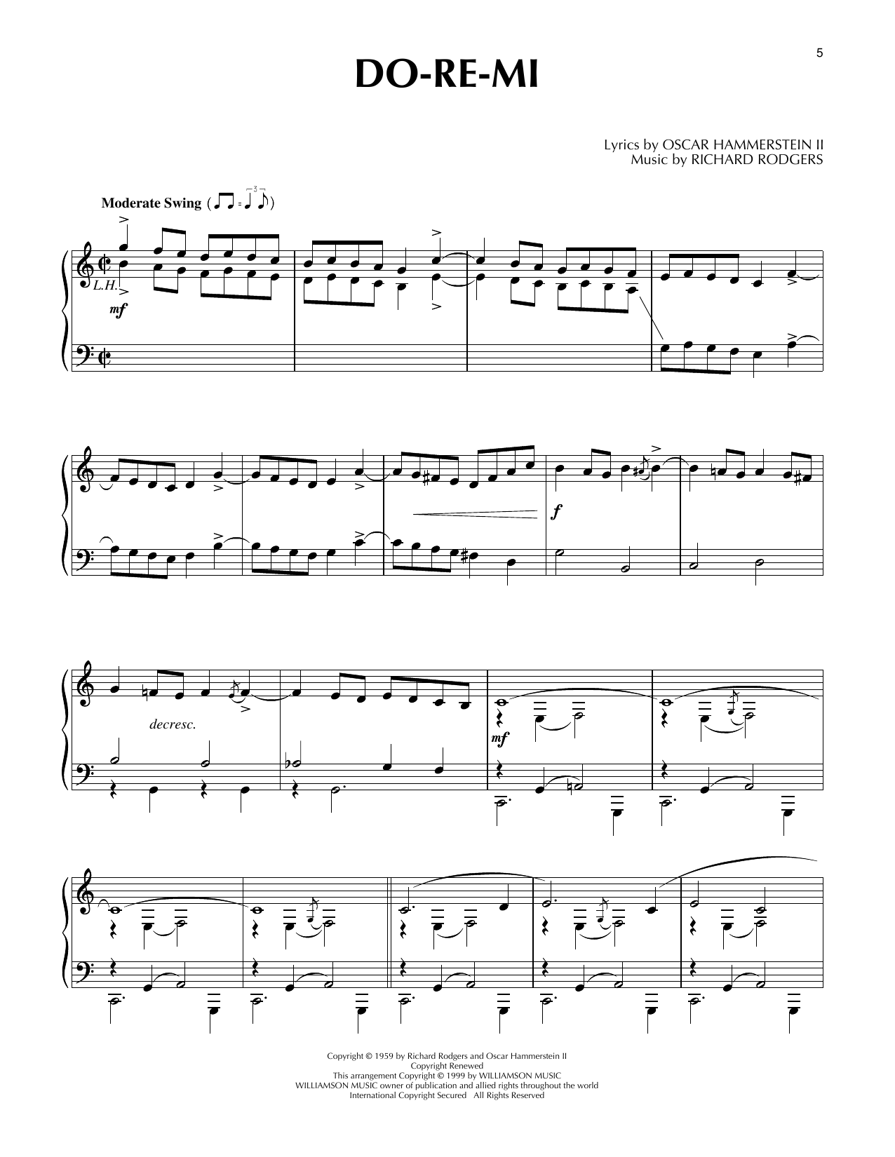 Produktgalerie: Seite 1 von 1 Do-Re-Mi (from The Sound Of Music), Rodgers & Hammerstein, Klavier