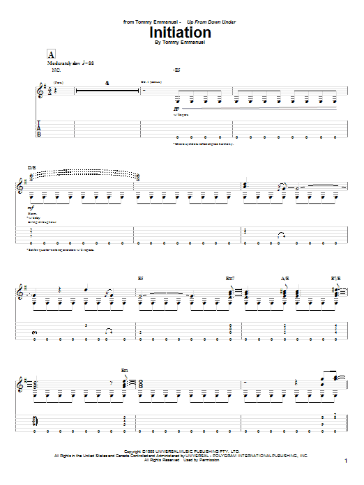 Product gallery: Page 1 of 1 Initiation, Tommy Emmanuel