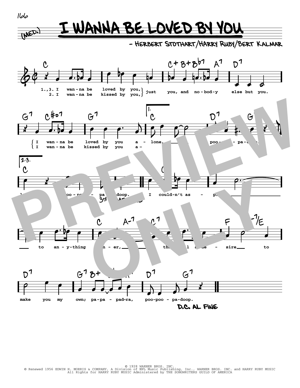 Product gallery: Page 1 of 1 I Wanna Be Loved By You (High Voice) (from Good Boy), Bert Kalmar