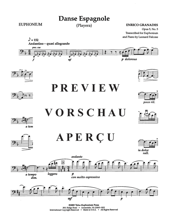 Product gallery: Page 12 of 15 Danse Espagnole , , (euphonium + piano)