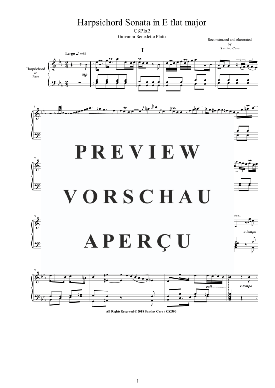Produktgalerie: Seite 2 von 8 Cembalo Sonate in Es-Dur, , Cembalo/Klavier Solo