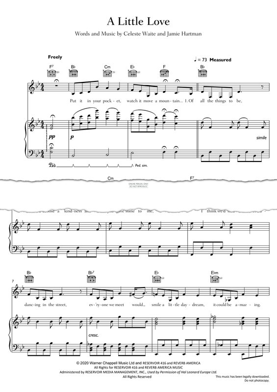 Produktgalerie: Seite 1 von 1 A Little Love, Celeste, Gesang, Gitarre, Klavier