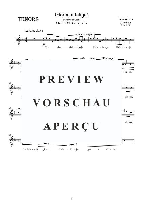 Produktgalerie: Seite 6 von 7 Gloria, alleluja, , Eucharistische Gesang Gemischter Chor