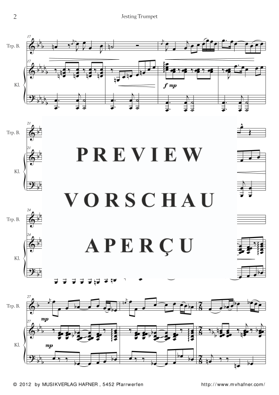 Produktgalerie: Seite 11 von 11 Jesting Trumpet, , (Trompete in B und Klavier)