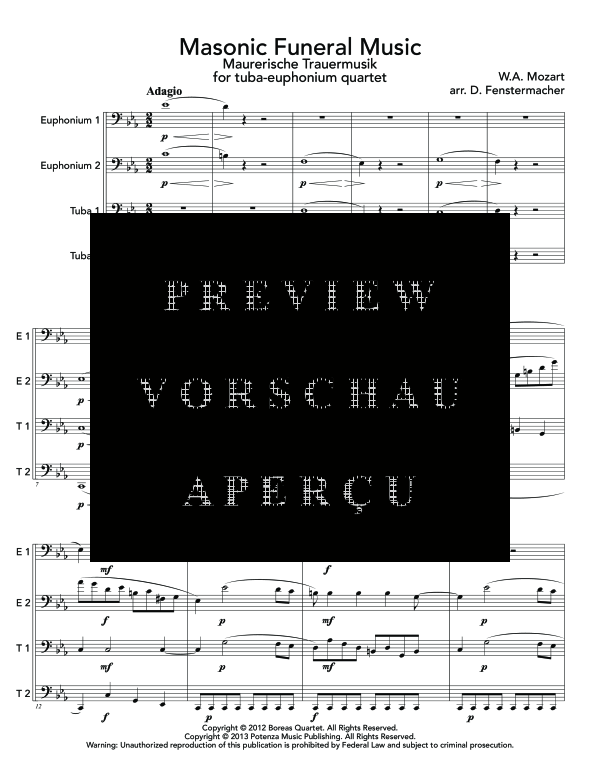 gallery: Masonic Funeral Music, , (Tuba Quartett EETT)