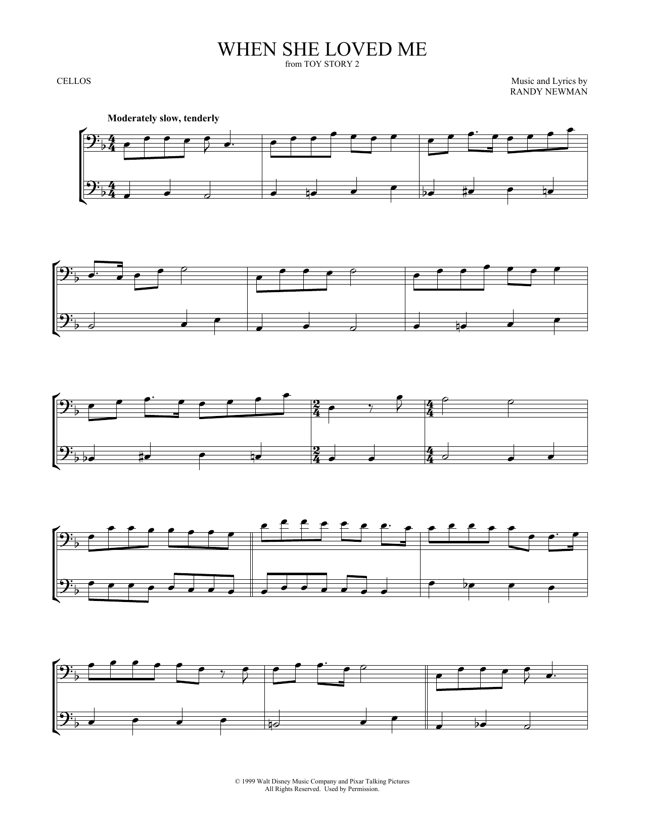 Produktgalerie: Seite 1 von 1 When She Loved Me (from Toy Story 2), Sarah McLachlan, Violoncello