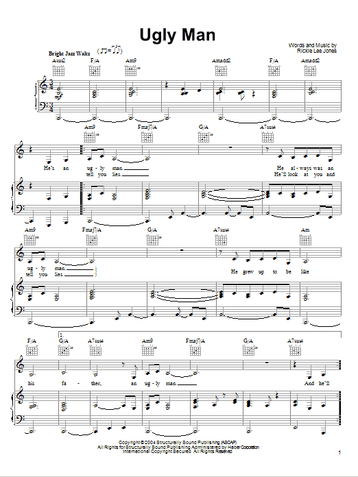Produktgalerie: Seite 1 von 1 Ugly Man, Rickie Lee Jones, Gesang, Gitarre, Klavier