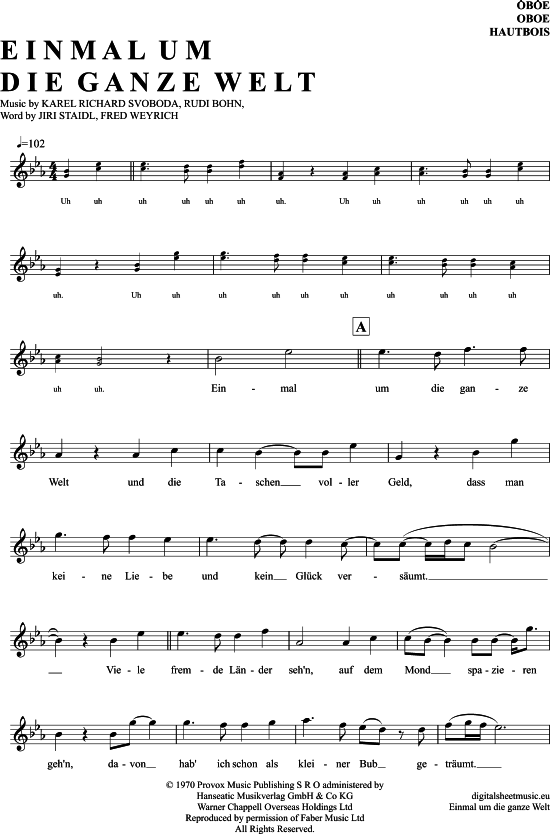 Produktgalerie: Seite 1 von 4 Einmal Um Die Ganze Welt , Gott, Karel, (Oboe)