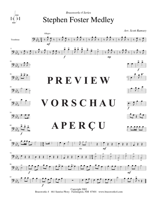 Produktgalerie: Seite 8 von 8 Stephen Foster Medley, , (2xTrompete in B, Horn in F, Posaune)