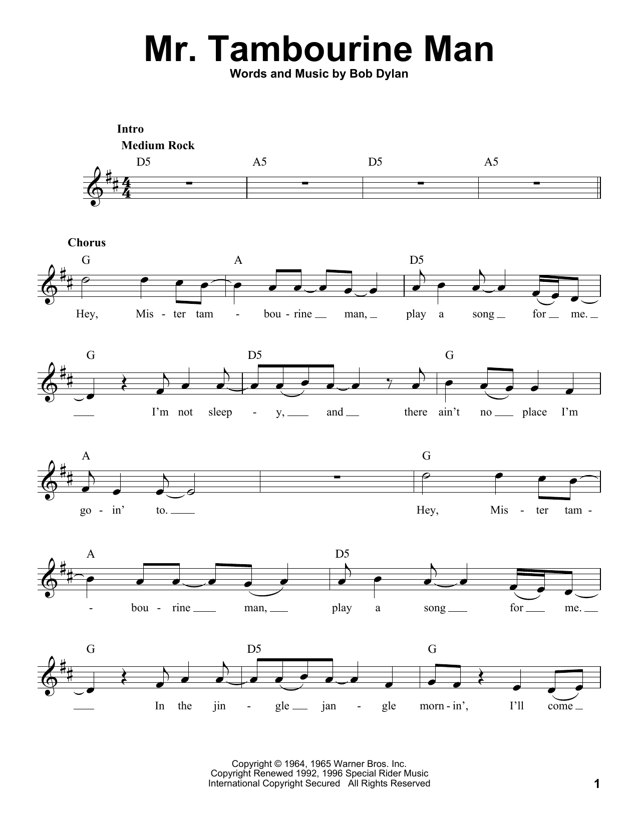 Produktbild zu: Mr. Tambourine Man