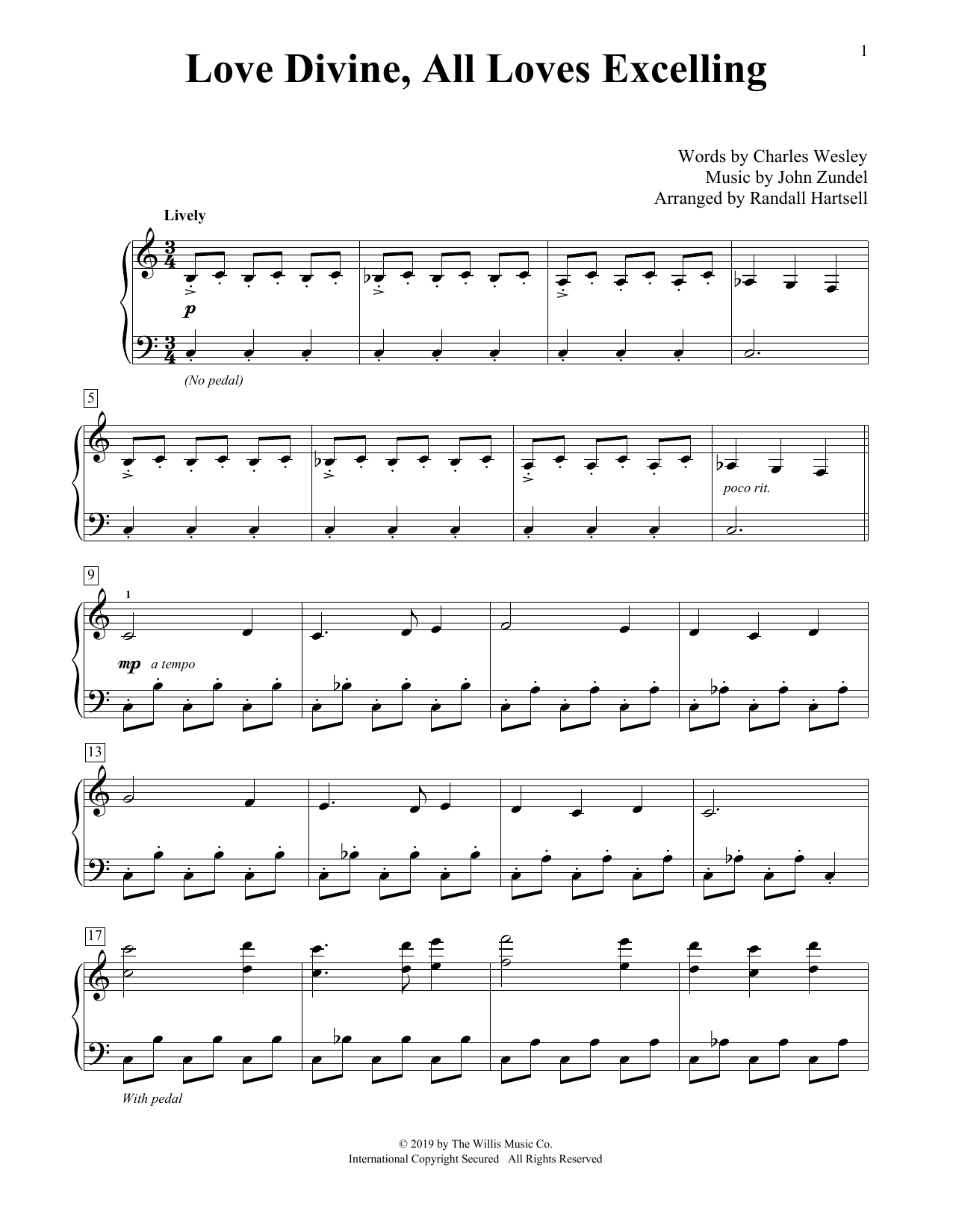 Produktbild zu: Love Divine, All Loves Excelling (arr. Randall Hartsell)