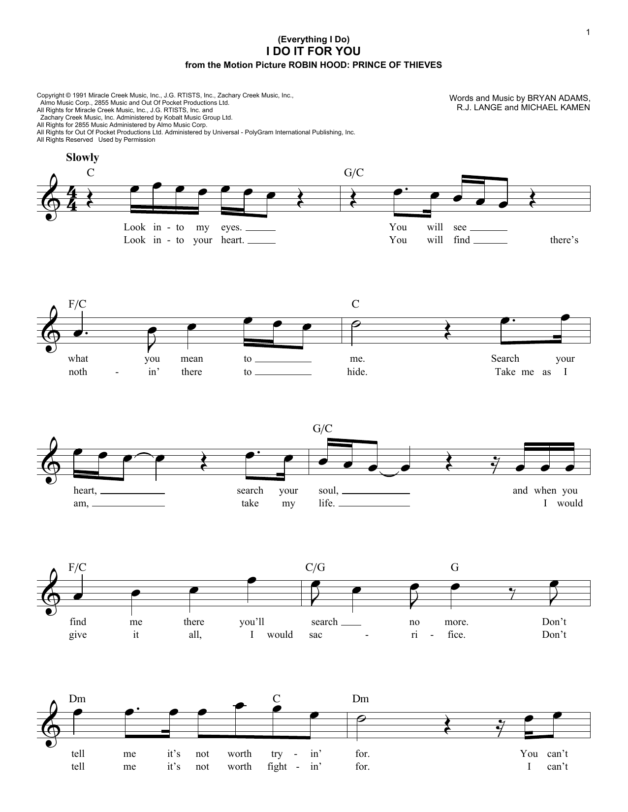 Produktgalerie: Seite 1 von 1 (Everything I Do) I Do It For You, Bryan Adams