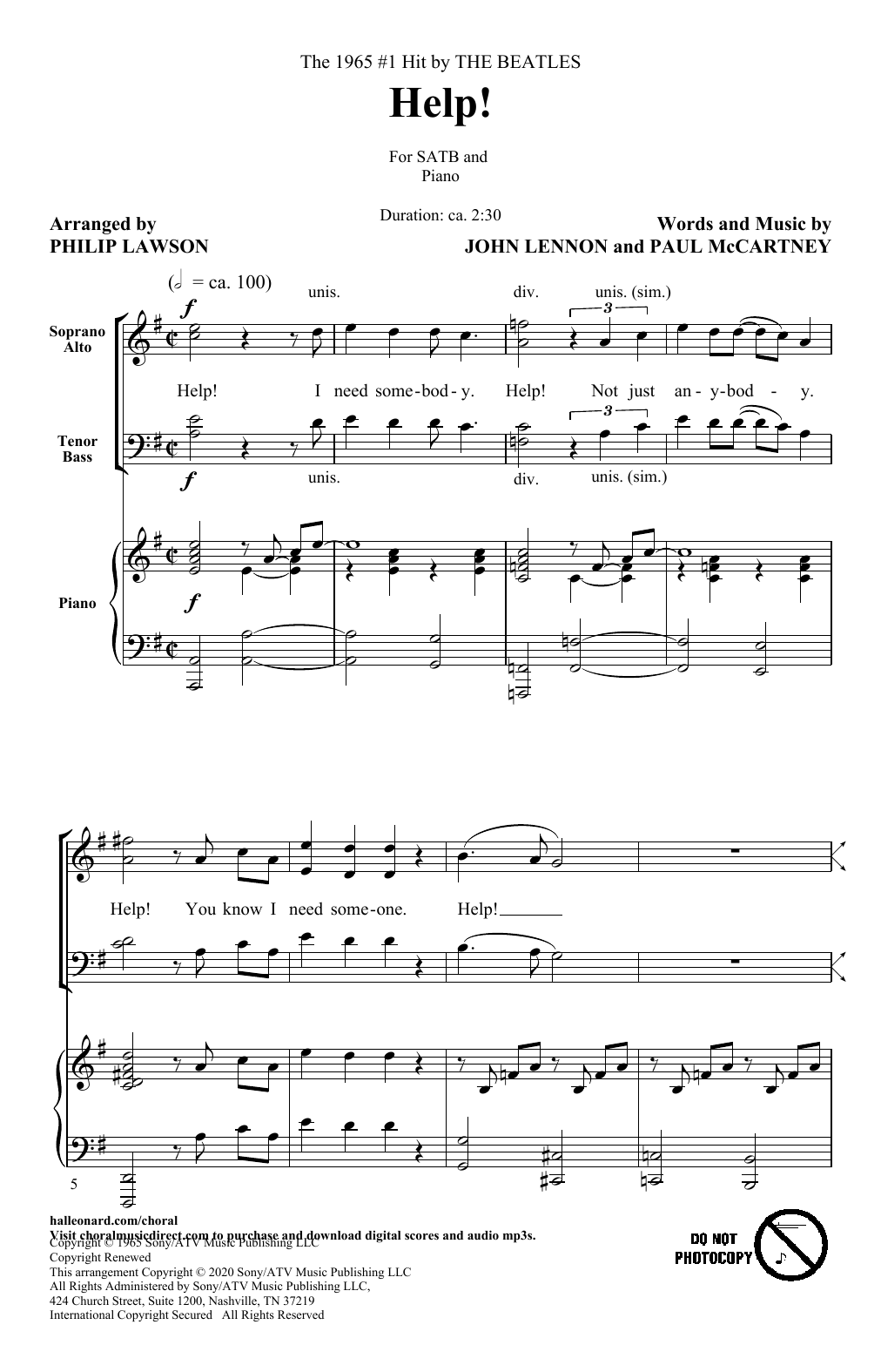 Produktbild zu: Help! (arr. Philip Lawson)