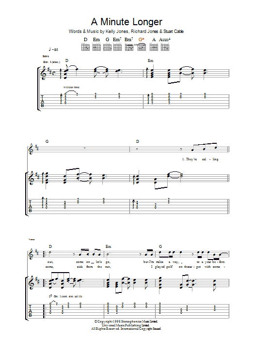 Produktgalerie: Seite 1 von 1 A Minute Longer, Stereophonics, Gitarre