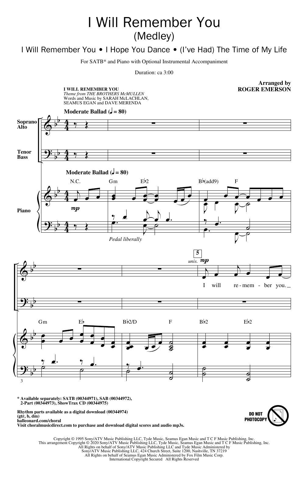 Produktbild zu: I Will Remember You (Medley)