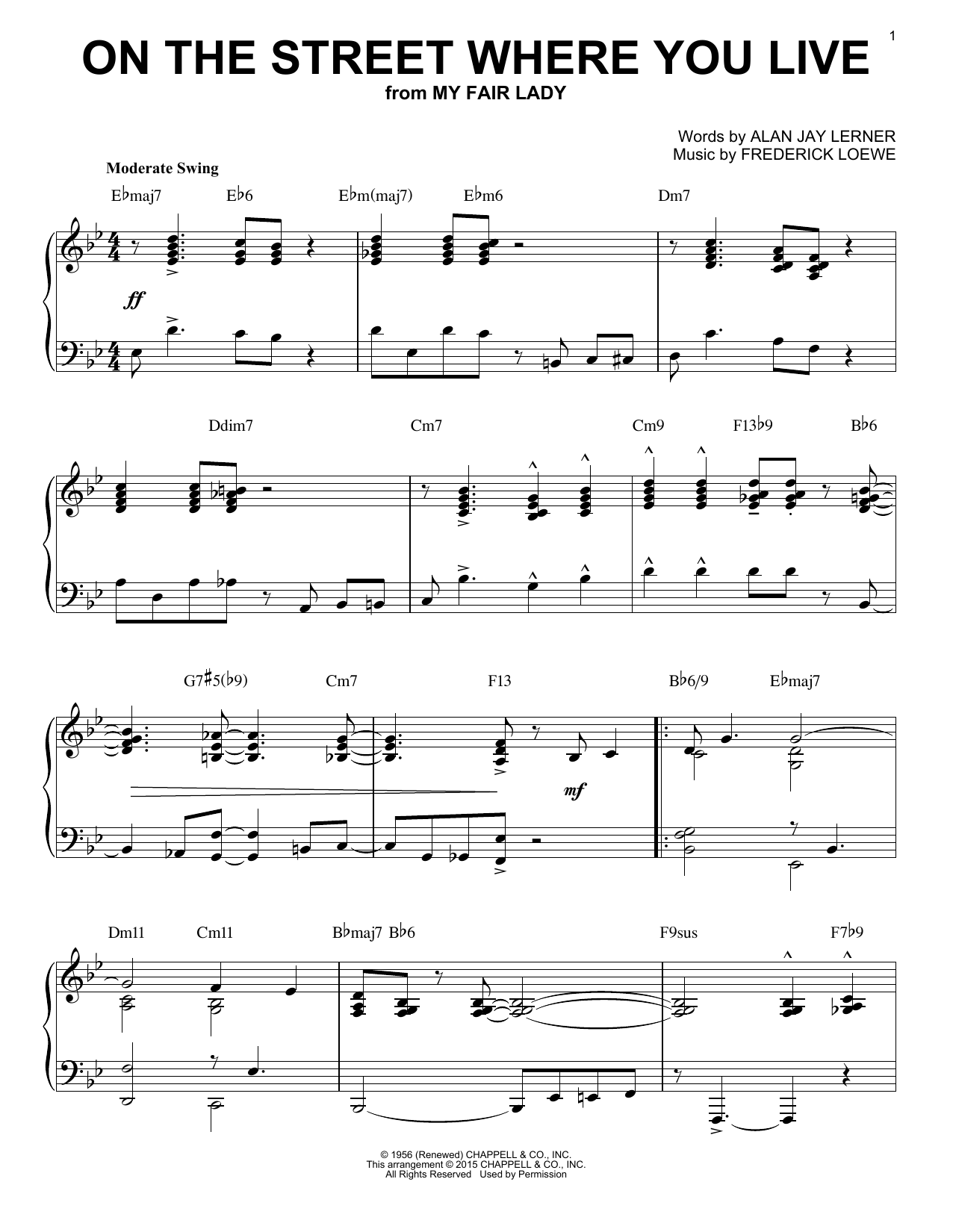 Product gallery: Page 1 of 1 On The Street Where You Live [Jazz version] (arr. Brent Edstrom), Dennis De Young