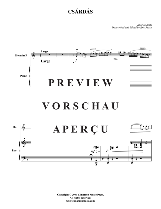Produktgalerie: Seite 2 von 11 Csardas , , (Horn in F + Klavier)