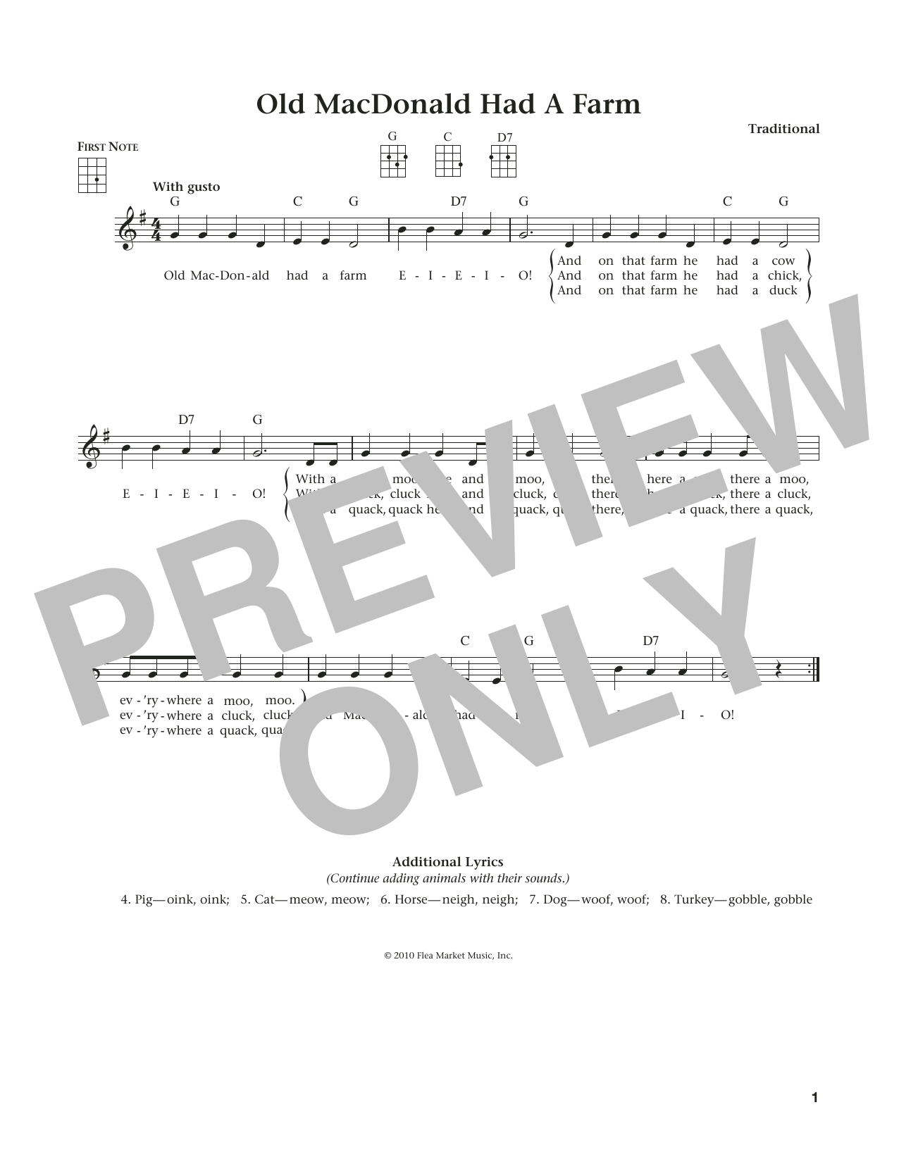 Product gallery: Page 1 of 1 Old Macdonald Had A Farm (from The Daily Ukulele) (arr. Liz and Jim Beloff), Traditional