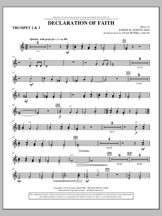 Product picture to: Declaration Of Faith - Bb Trumpet 2,3