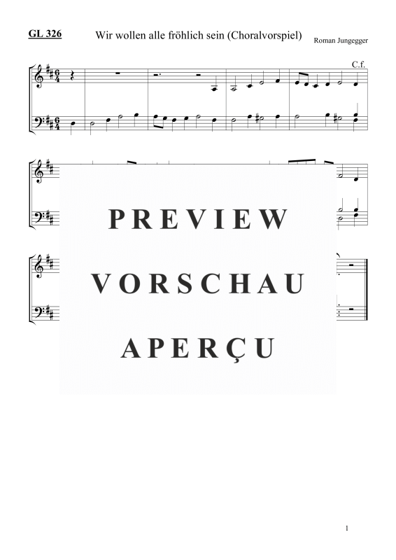 Product picture to: Wir wollen alle fröhlich sein GL 326Roman Jungegger