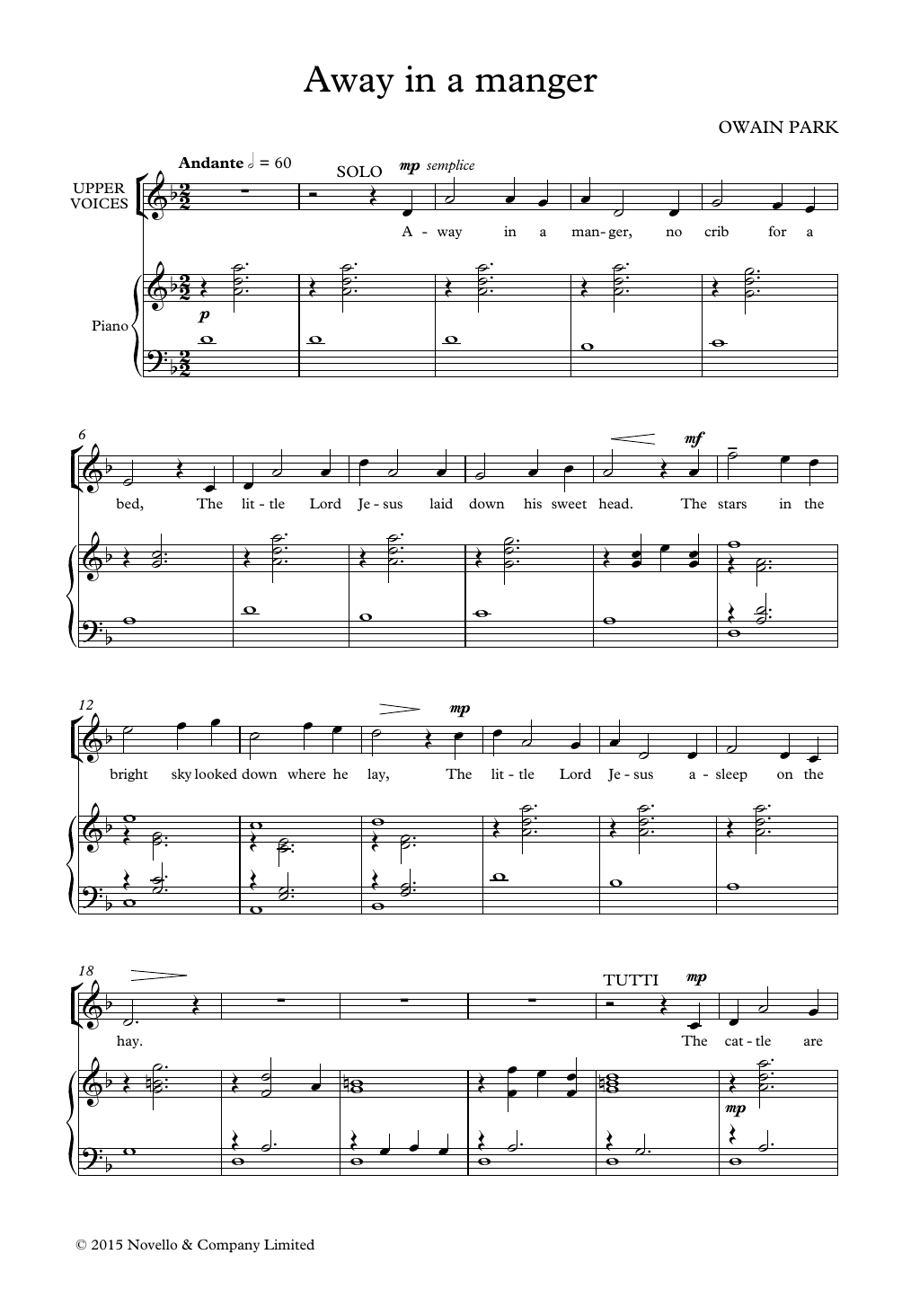 Produktgalerie: Seite 1 von 1 Away In A Manger, Owain Park, Chor