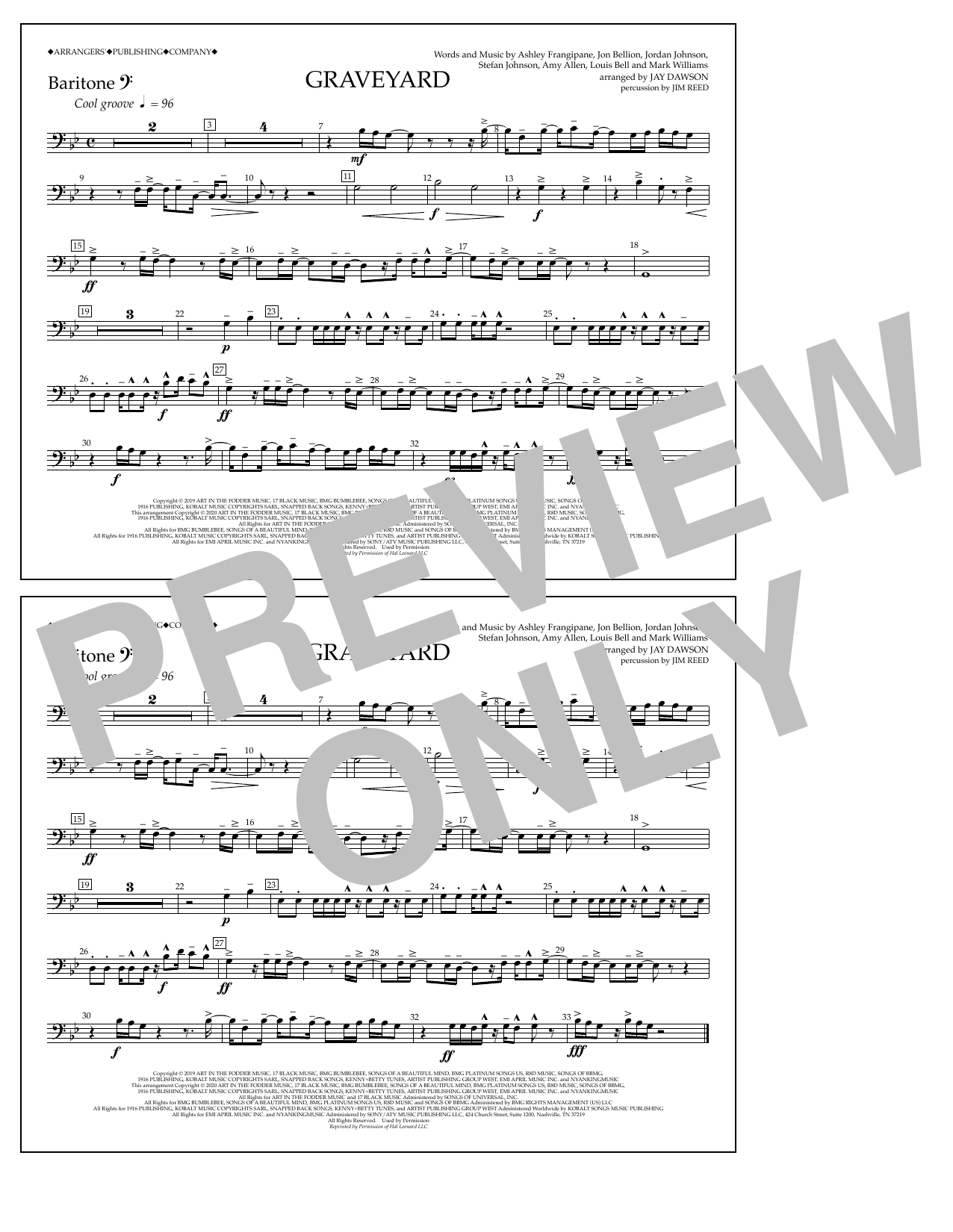 Produktbild zu: Graveyard (arr. Jay Dawson) - Baritone B.C.