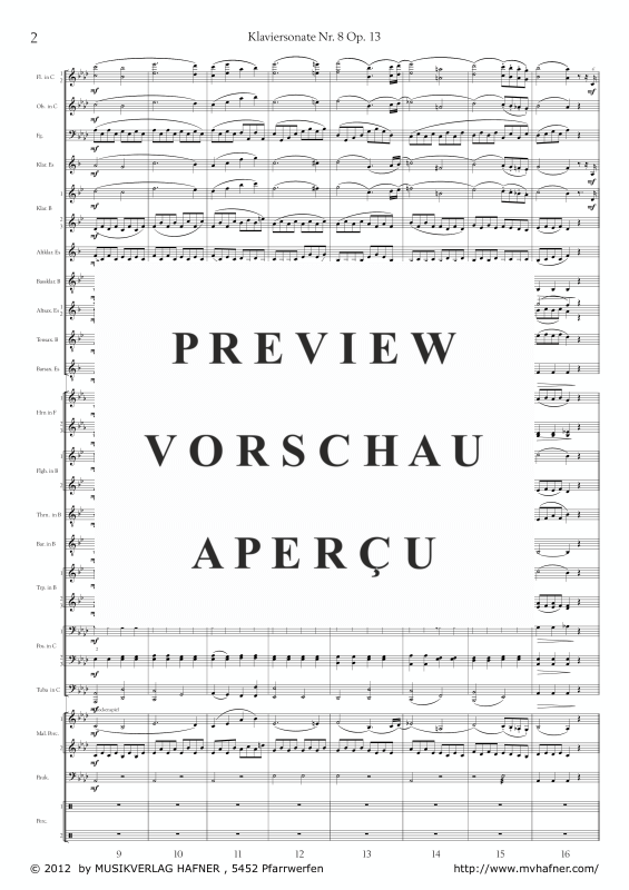 Product gallery: Page 7 of 11 Adagio cantabile - Klaviersonate Nr. 8, , (large wind orchestra)