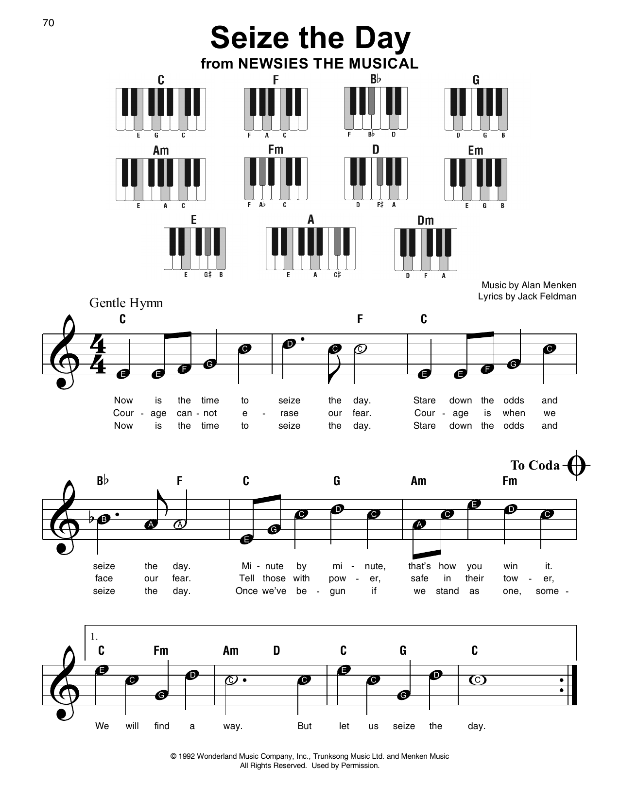 Produktbild zu: Seize The Day (from Newsies)