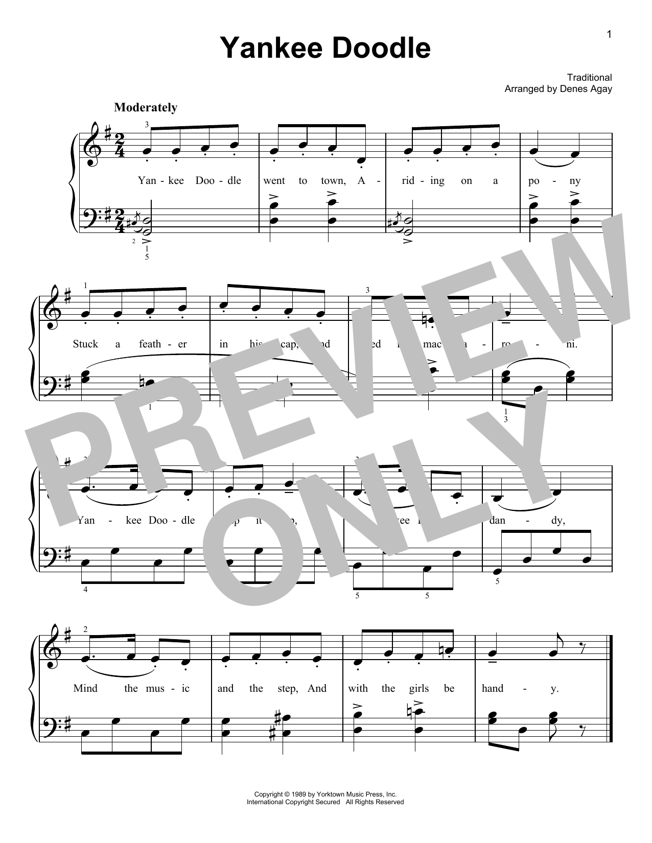 Product picture to: Yankee Doodle (arr. Denes Agay)