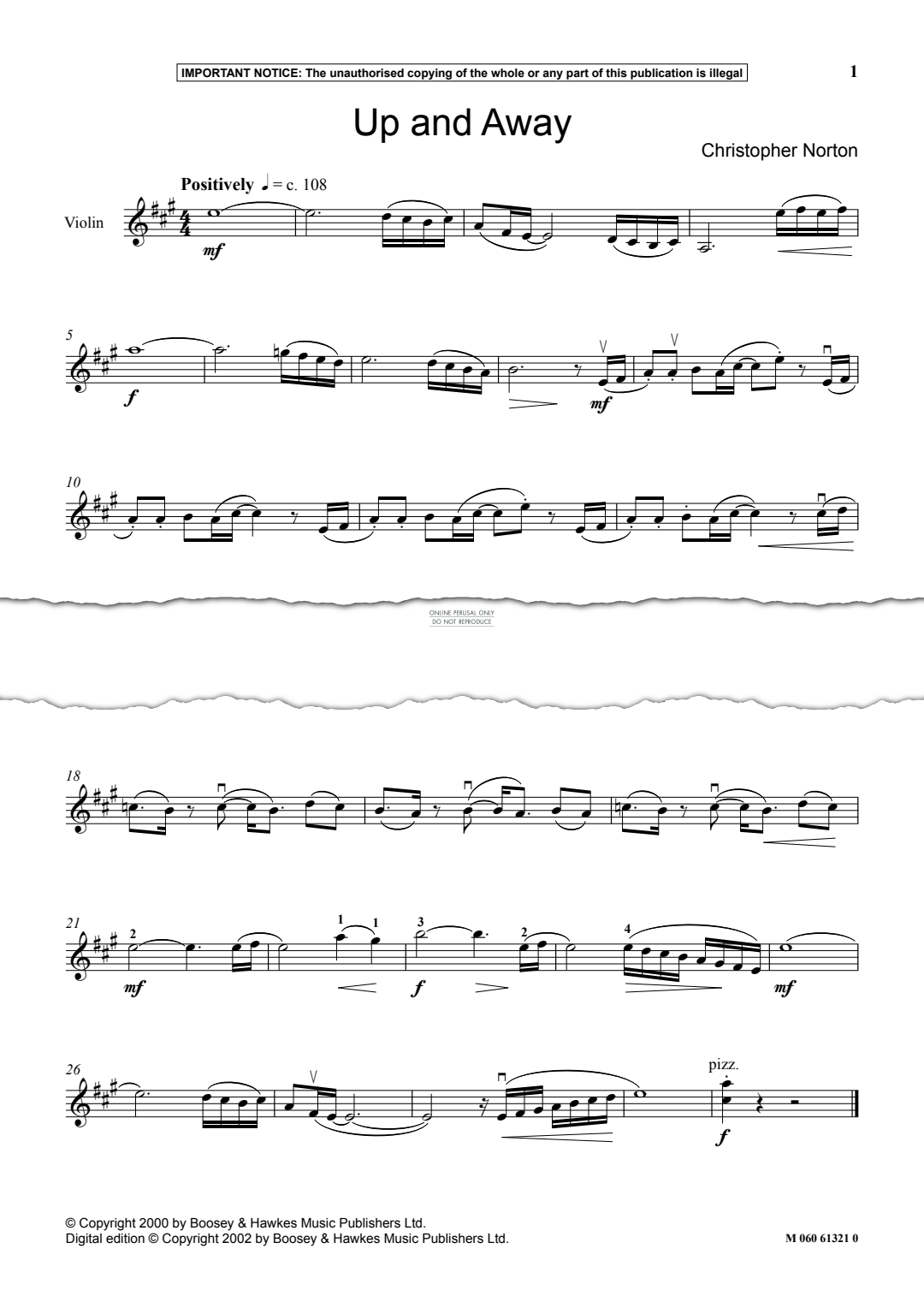 Produktgalerie: Seite 1 von 1 Up and Away, Christopher Norton, Klavier, Violine