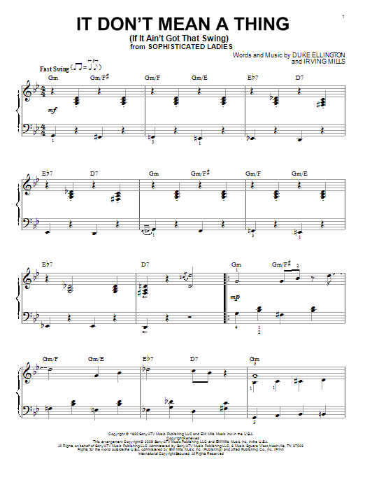 Product gallery: Page 1 of 1 It Don't Mean A Thing (If It Ain't Got That Swing) (arr. Brent Edstrom), Duke Ellington