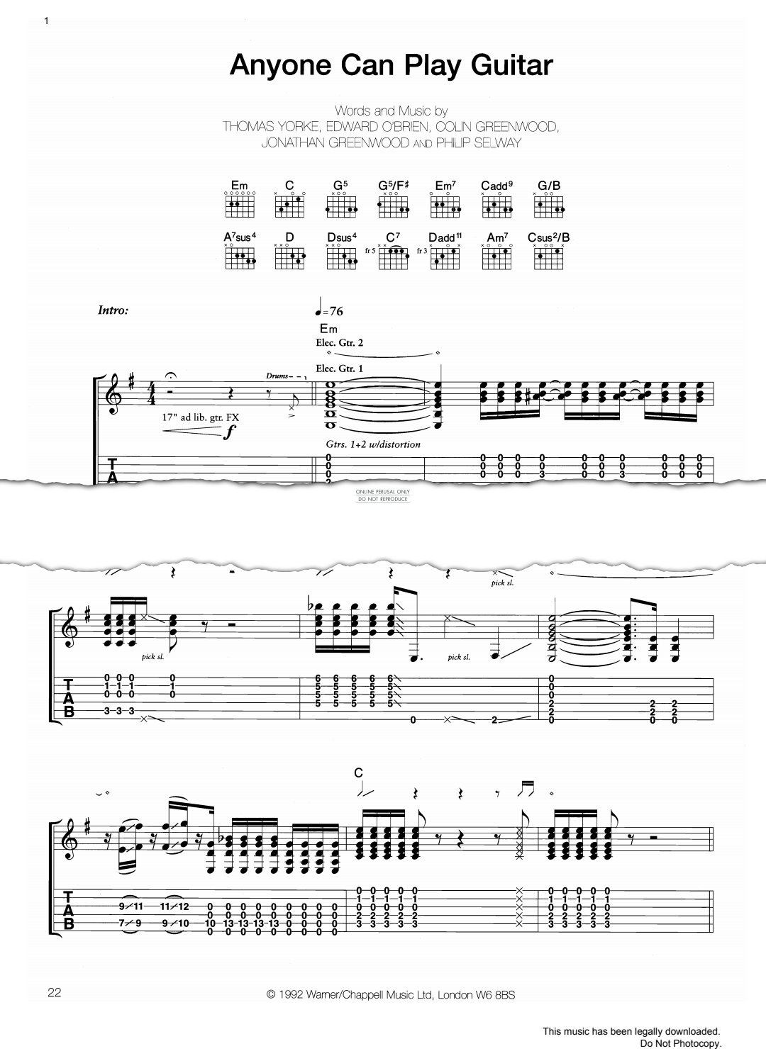 gallery: Anyone Can Play Guitar, Radiohead