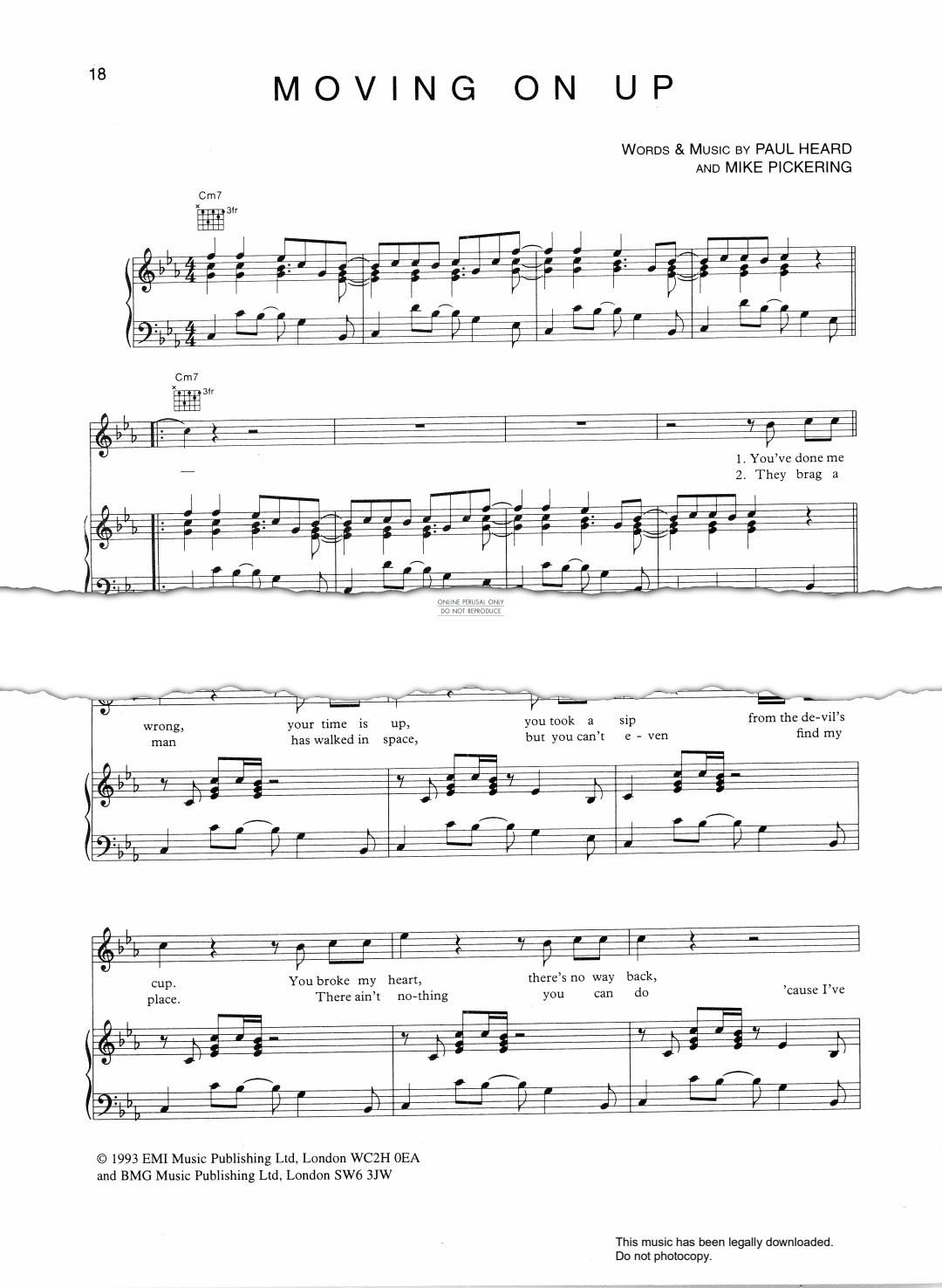 Product gallery: Page 1 of 1 Moving On Up, M People