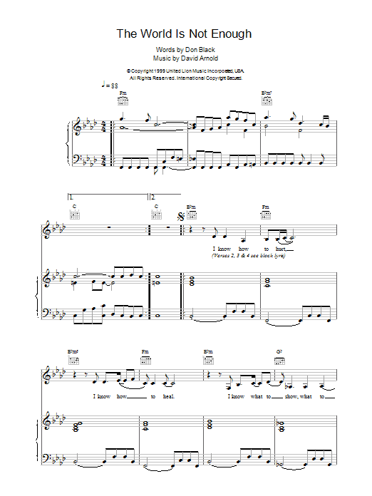 Produktgalerie: Seite 1 von 1 The World Is Not Enough, Garbage, Gesang, Gitarre, Klavier